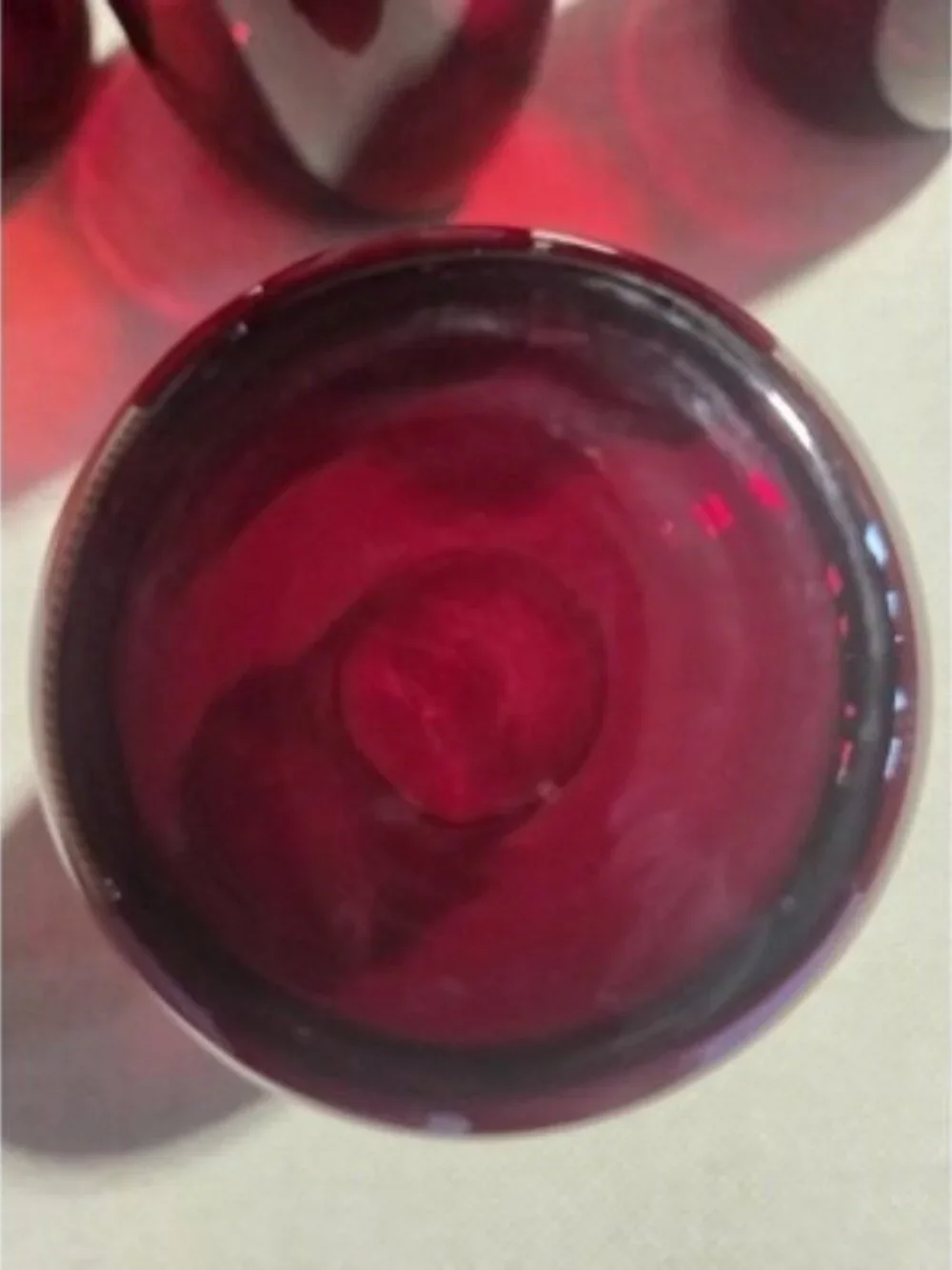 Vintage Anchor Hocking Royal Ruby Red Smooth glass Tumblers Glasses Set of 8 MCM